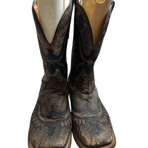 Stylish Brown and Black Cowboy Boots